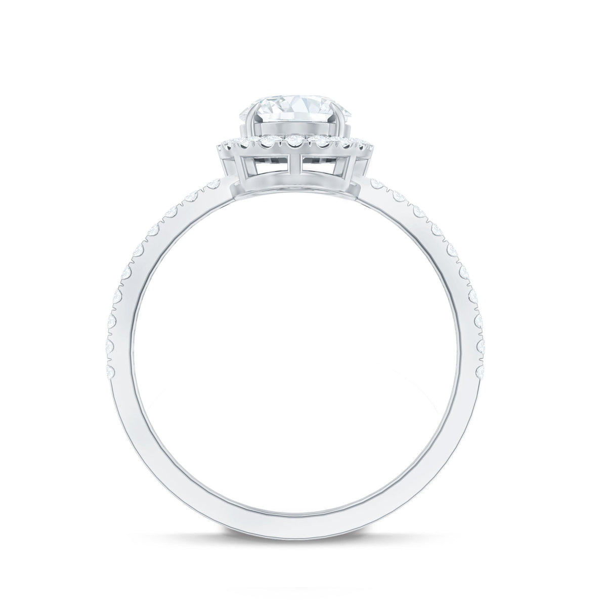 Brilliant Cut Moissanite Oblong Engagement Ring With Certificate