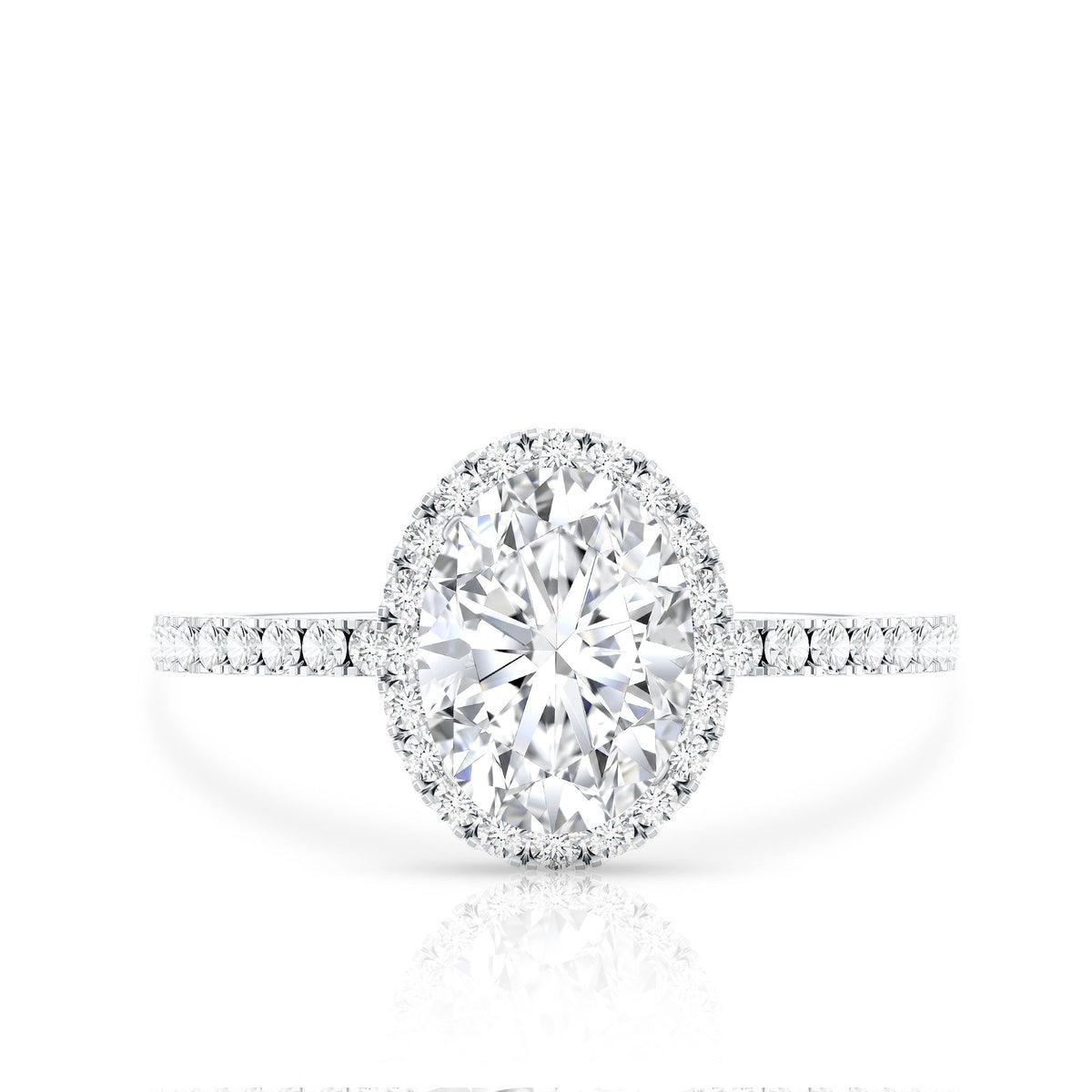 Brilliant Cut Moissanite Oblong Engagement Ring With Certificate