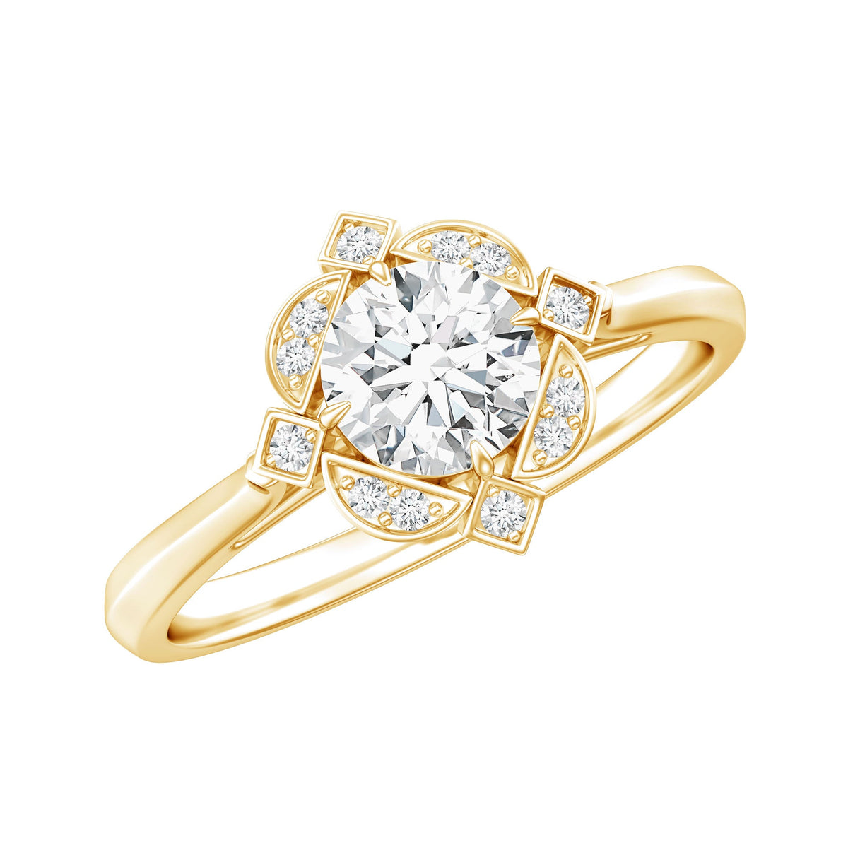 Vintage Inspired Moissanite Engagement Ring With Certificate