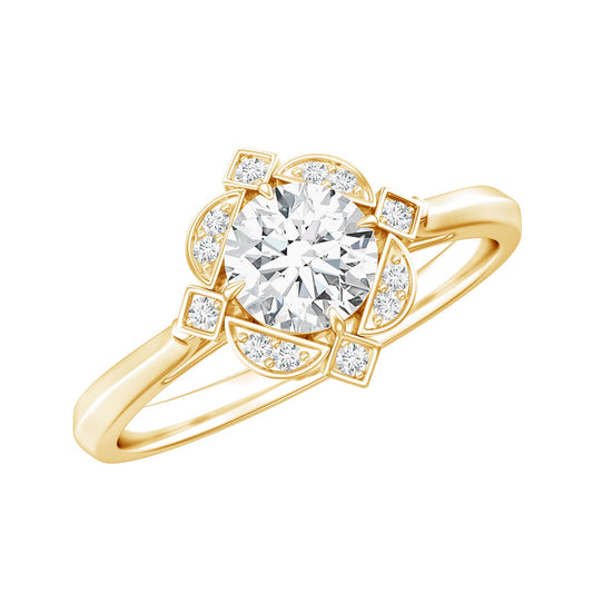 Vintage Inspired Moissanite Engagement Ring With Certificate