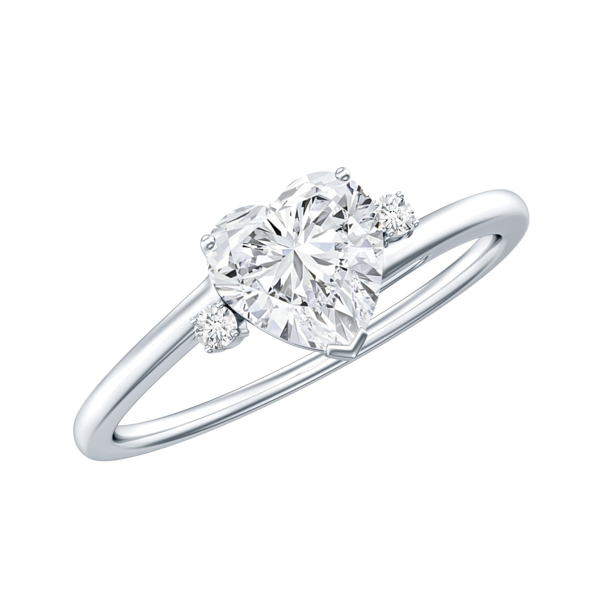 1.5 Carat Solitaire Moissanite Heart Promise Ring