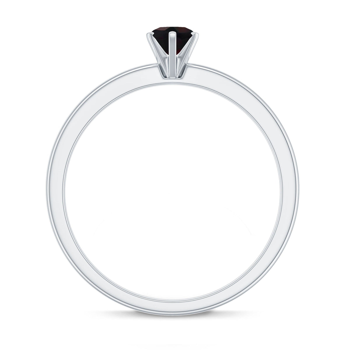 0.45 Carat Round Black Opal Solitaire Promise Ring