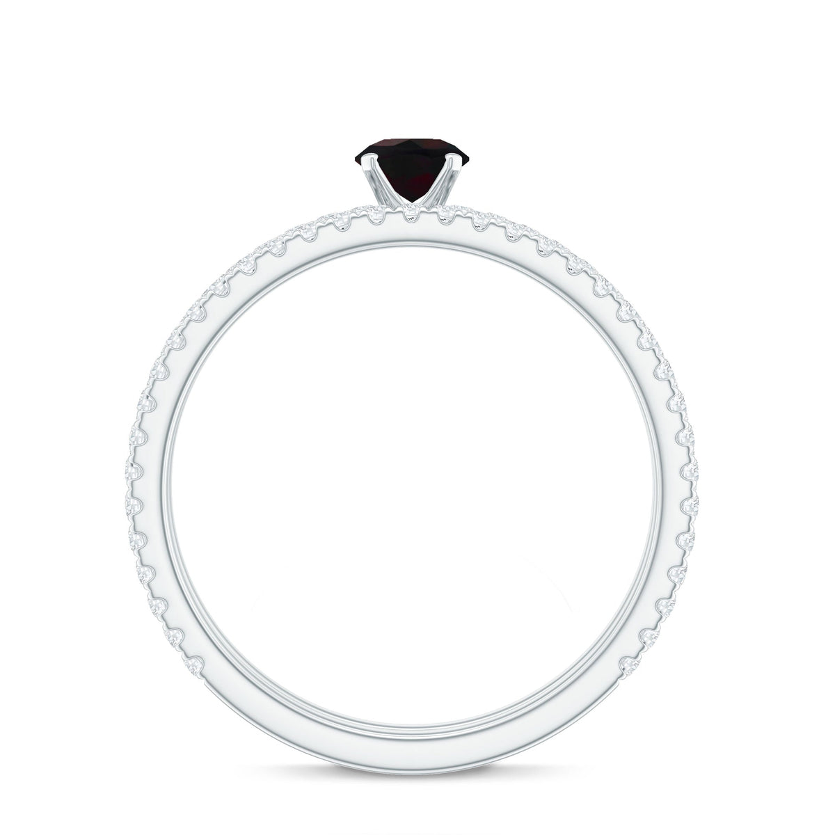 0.4 Carat Minimal Wedding Ring Set with Black Opal and Diamond