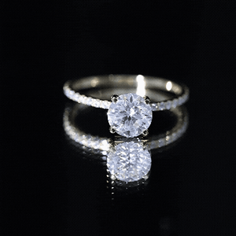 Certified Moissanite 3 Carat Engagement Ring with Side Stones