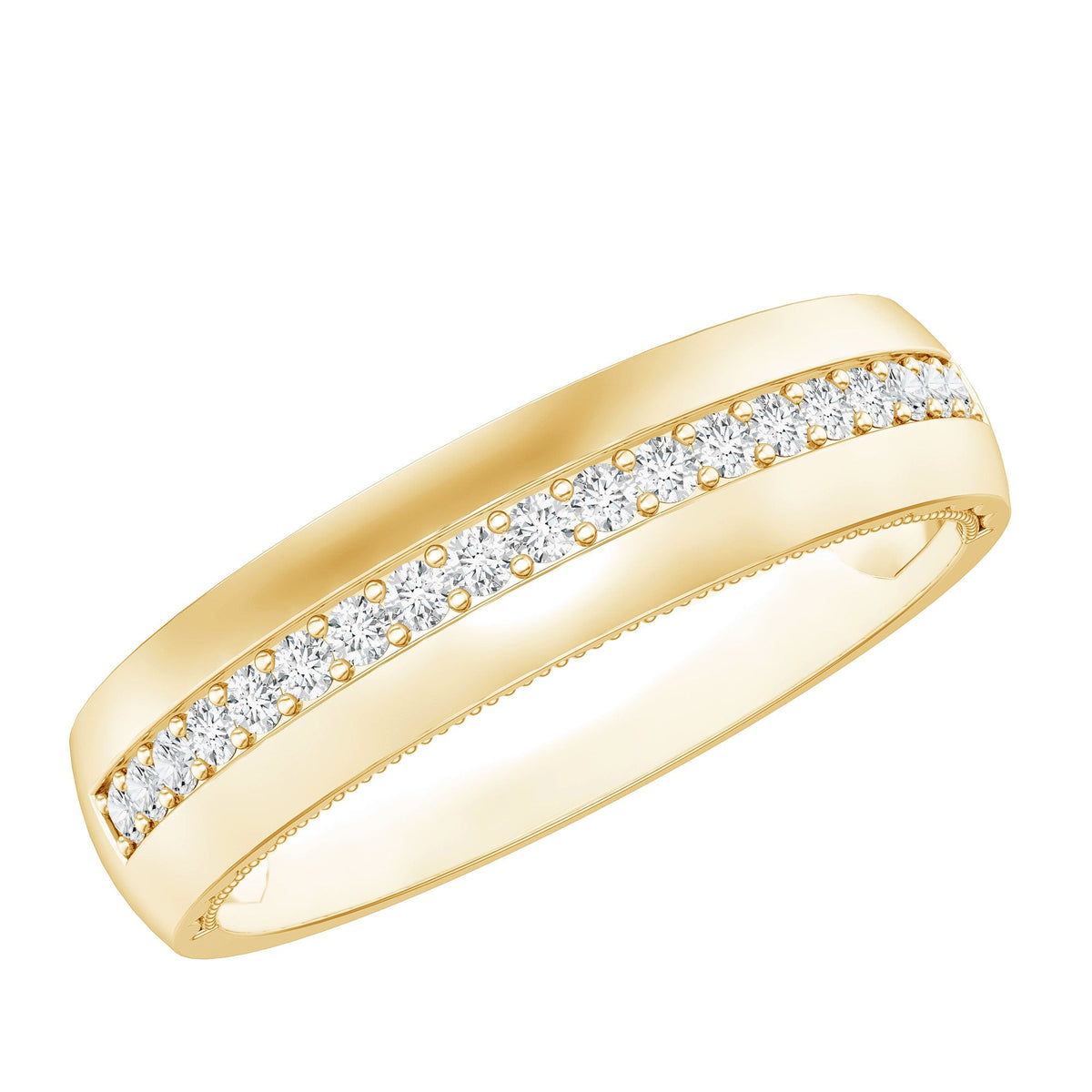Certified Moissanite Classic Wedding Band Ring