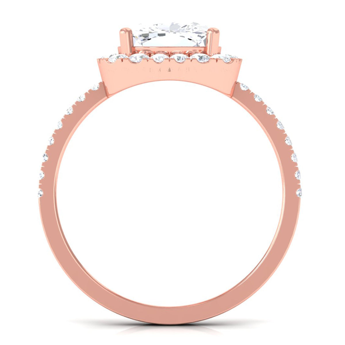 3 Carat Cushion Cut Moissanite Halo Engagement Ring for Women