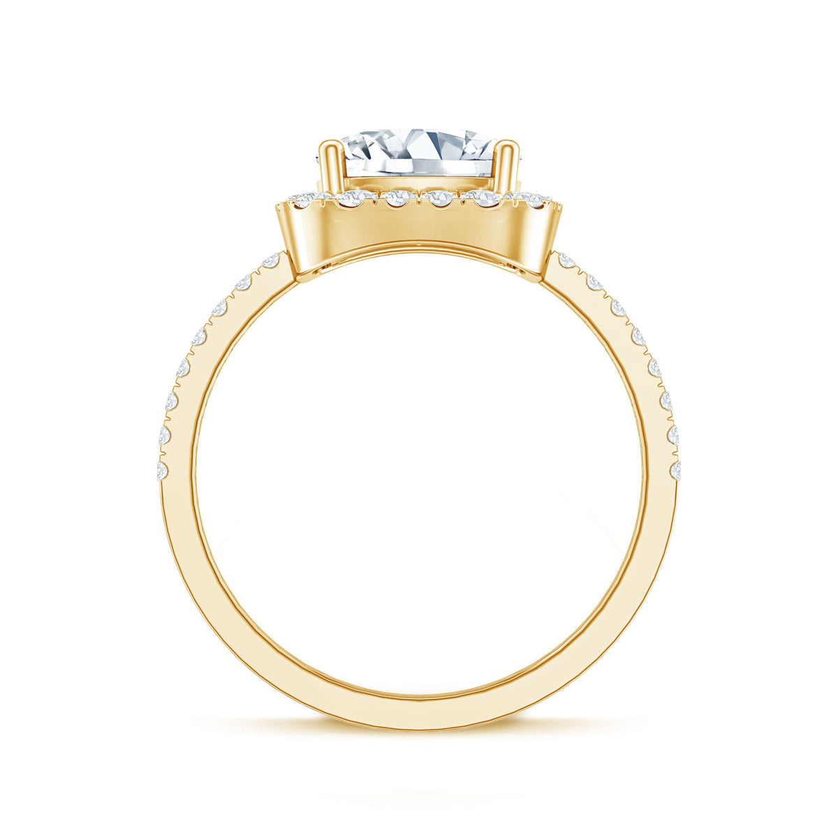 3 Carat Cushion Cut Moissanite Halo Engagement Ring for Women