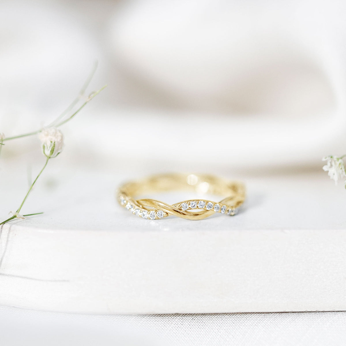 Certified Moissanite Infinity Eternity Band Ring