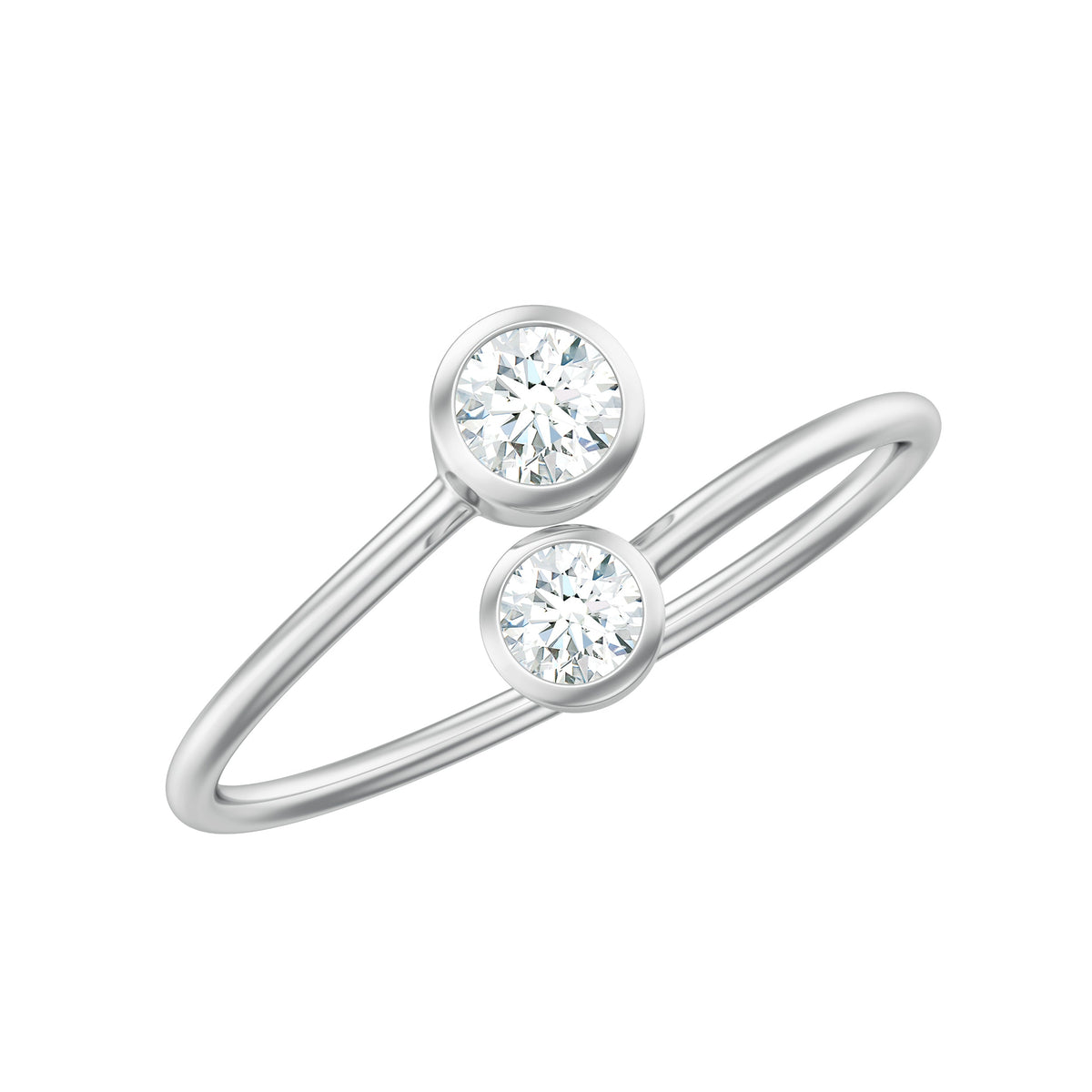 Bezel Set Diamond Toi Et Moi Ring for Promise