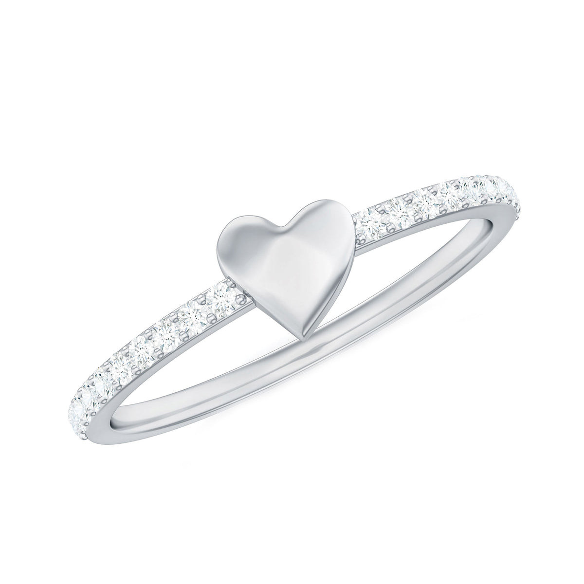 Diamond Heart Shape Promise Ring for Her