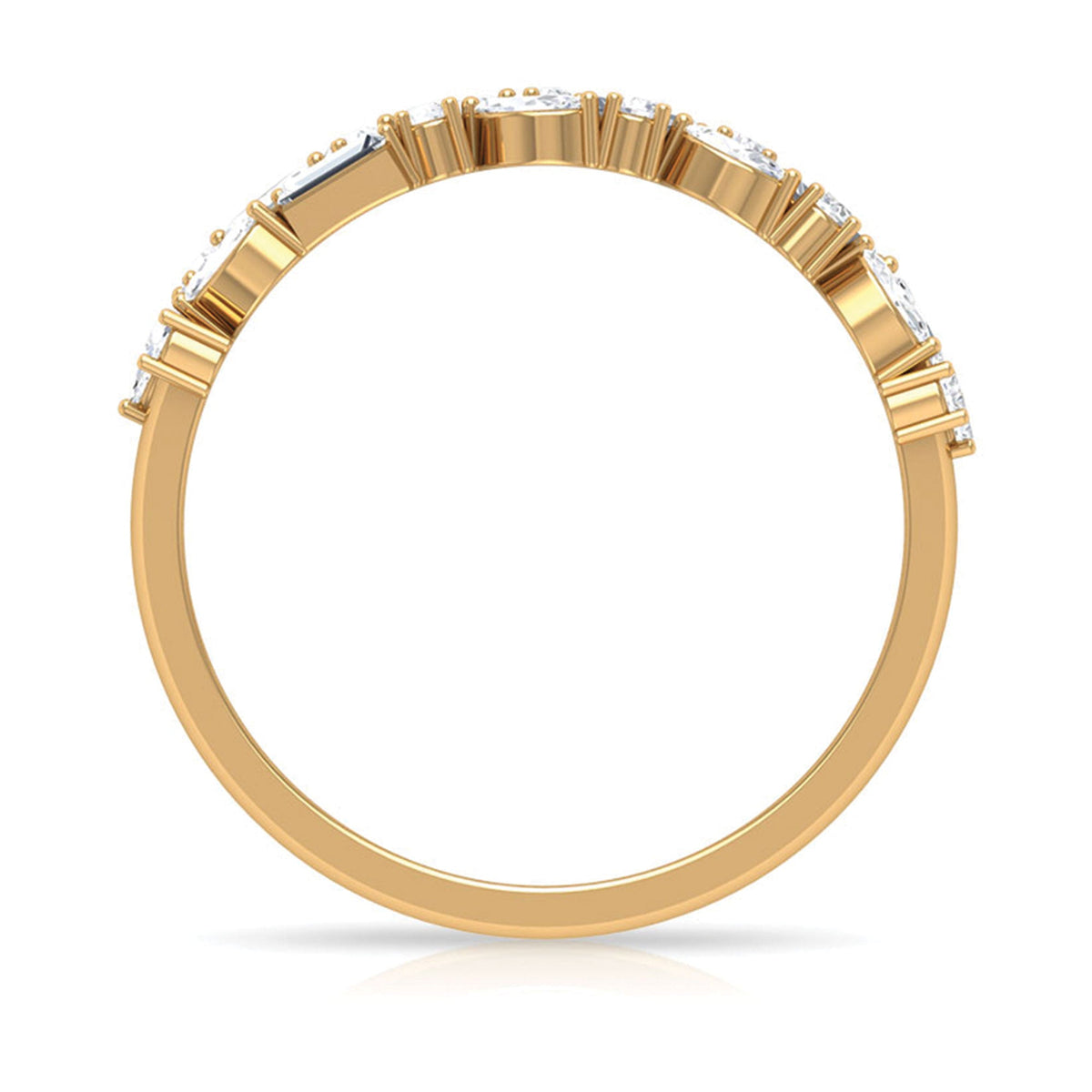 0.91 Carat Natural Diamond Half Eternity Band Ring For Women