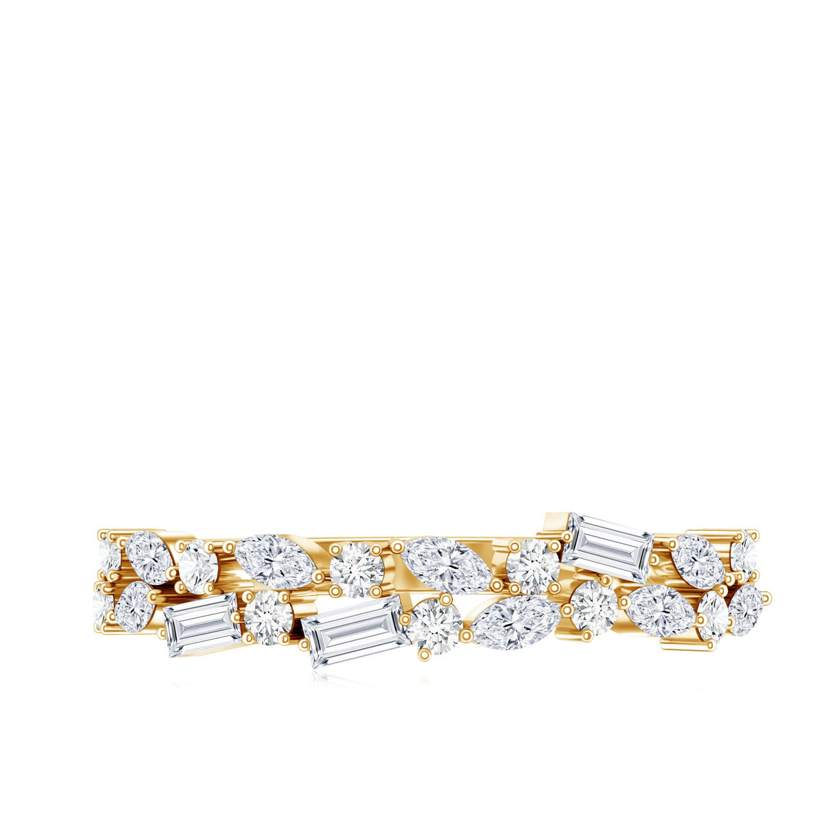 0.91 Carat Natural Diamond Half Eternity Band Ring For Women
