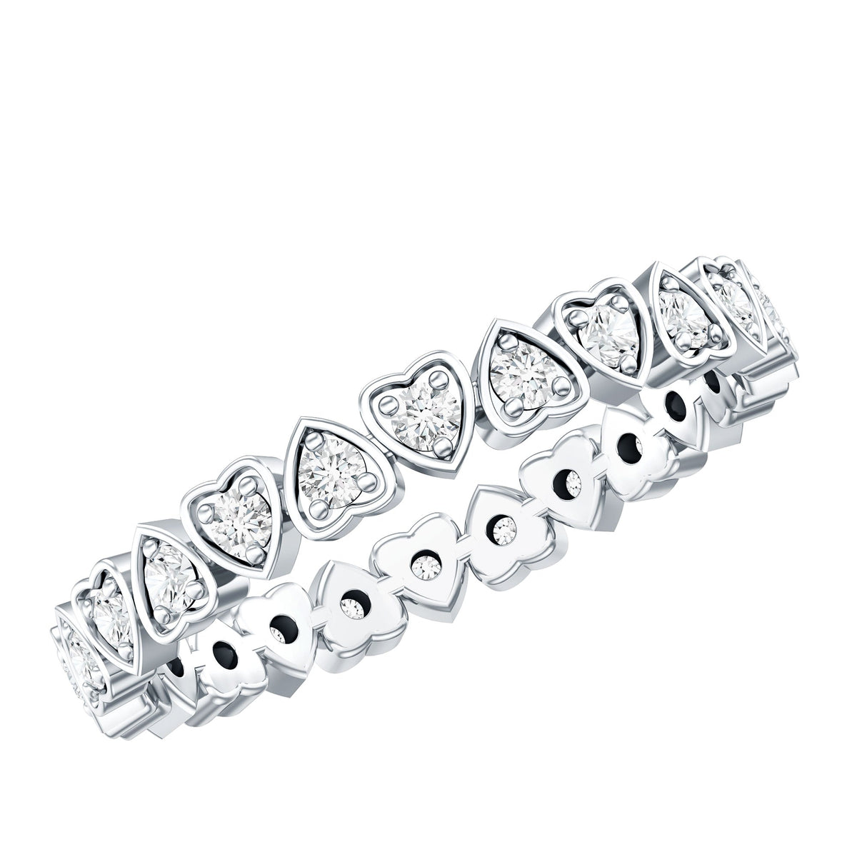 Certified Diamond Heart Eternity Band Ring