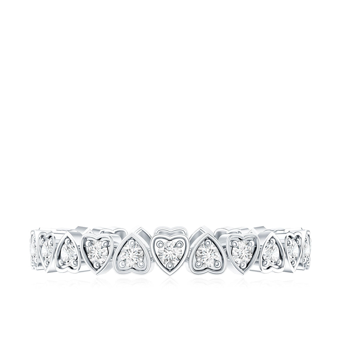 Certified Diamond Heart Eternity Band Ring