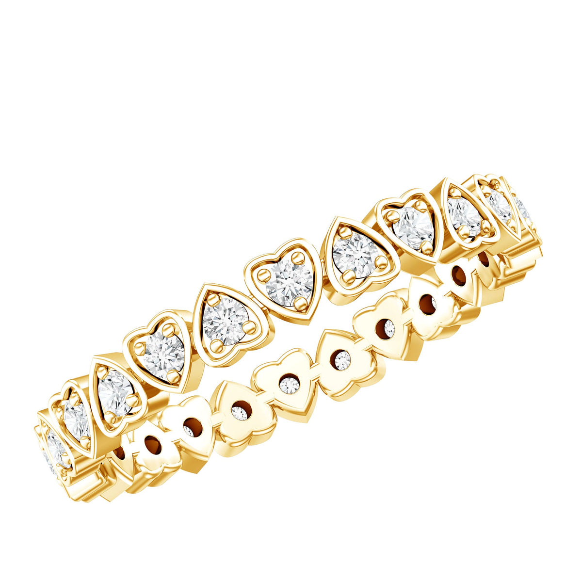 Certified Diamond Heart Eternity Band Ring