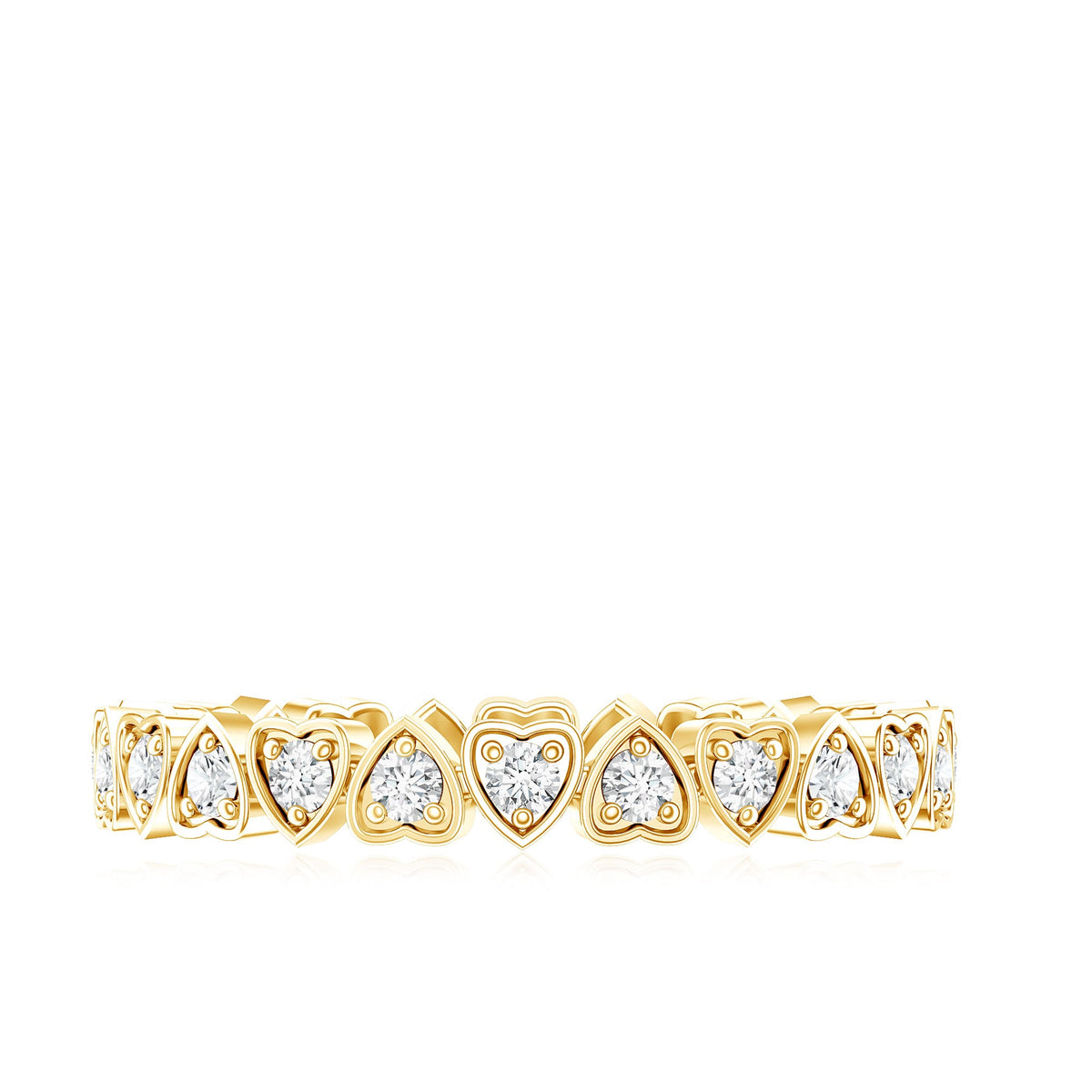 Certified Diamond Heart Eternity Band Ring