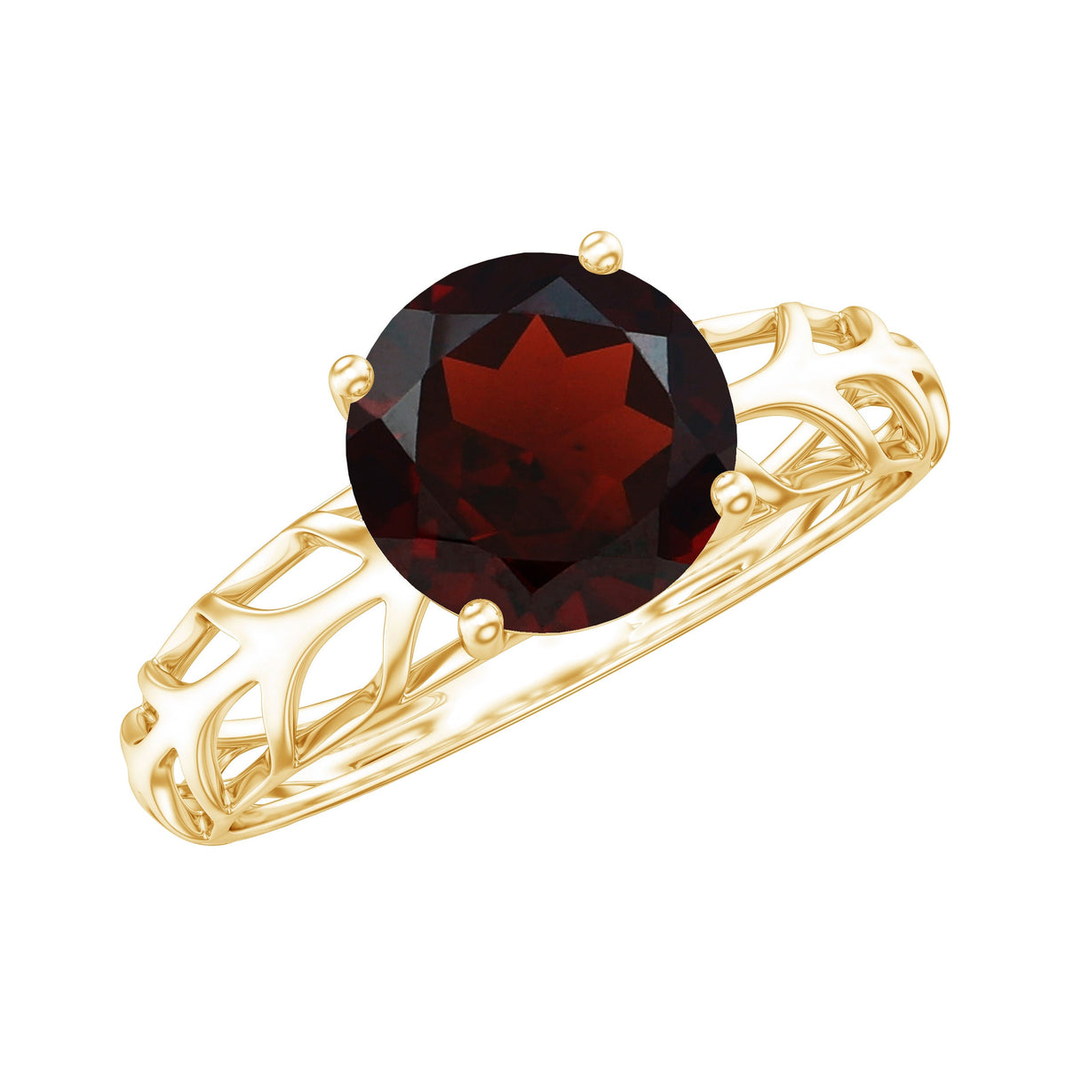 2.3 Carat Natural Garnet Filigree Engagement Ring with Certificate