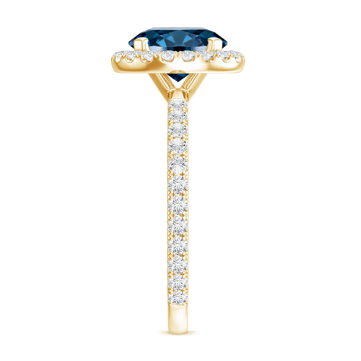 2 Carat London Blue Topaz Classic Engagement Ring with Diamond