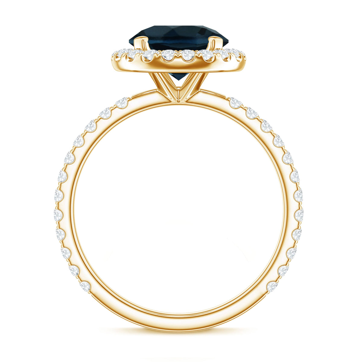 2 Carat London Blue Topaz Classic Engagement Ring with Diamond