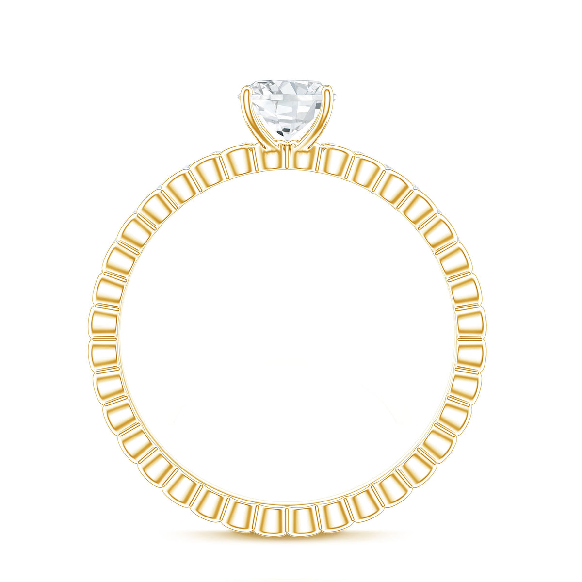 0.9 Carat Solitaire Moissanite Oblong Engagement Ring