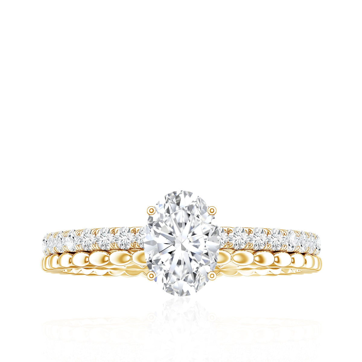 0.9 Carat Solitaire Moissanite Oblong Engagement Ring