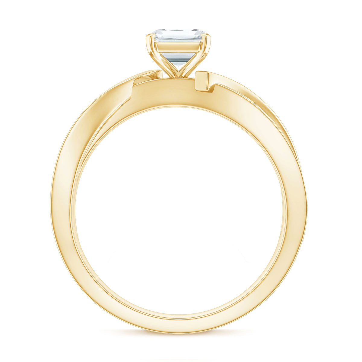 1.8 Carat Emerald Cut Moissanite Infinity Engagement Ring