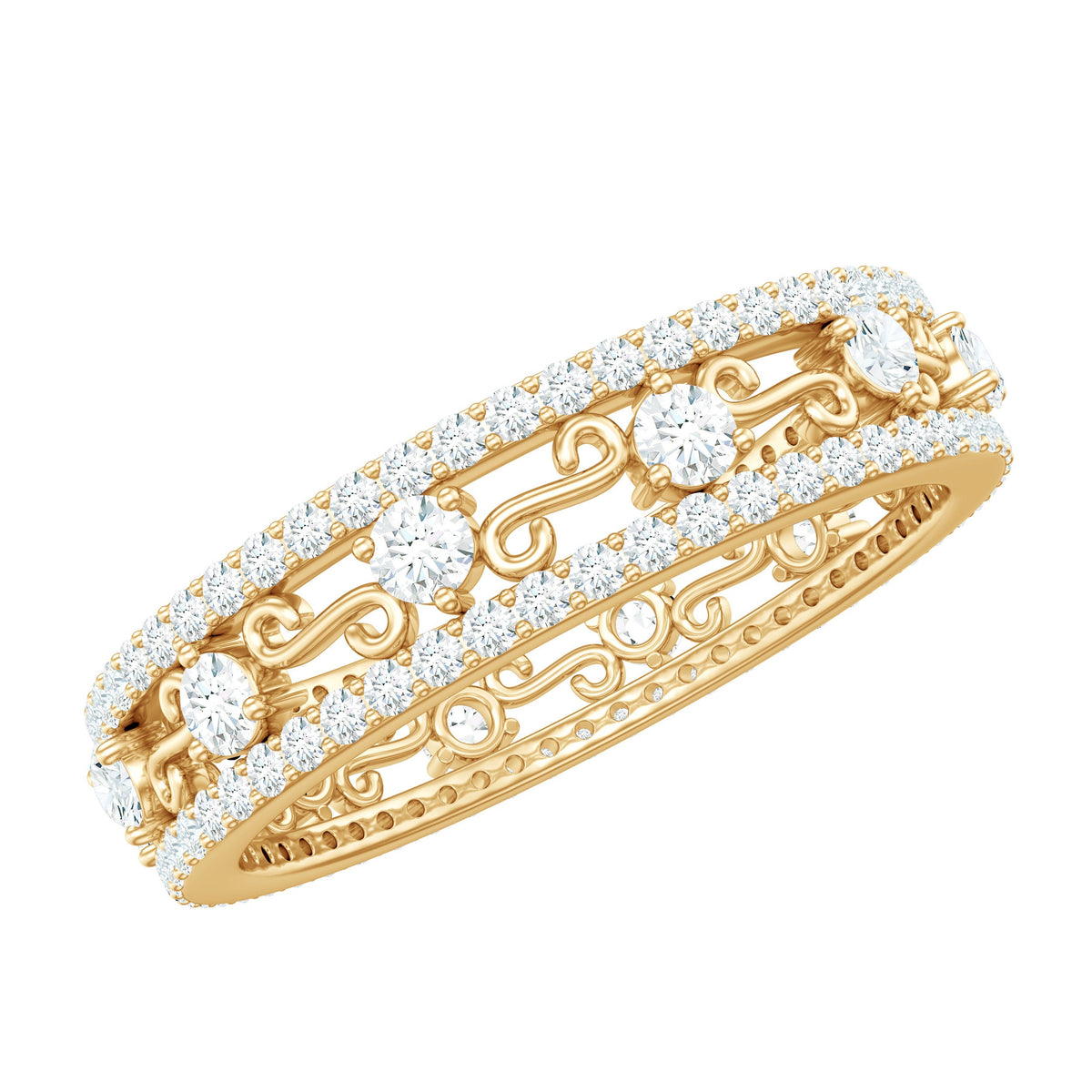 Certified Moissanite Wedding Band