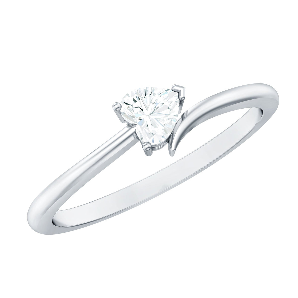 Heart Shaped Moissanite Dainty Promise Ring for Her