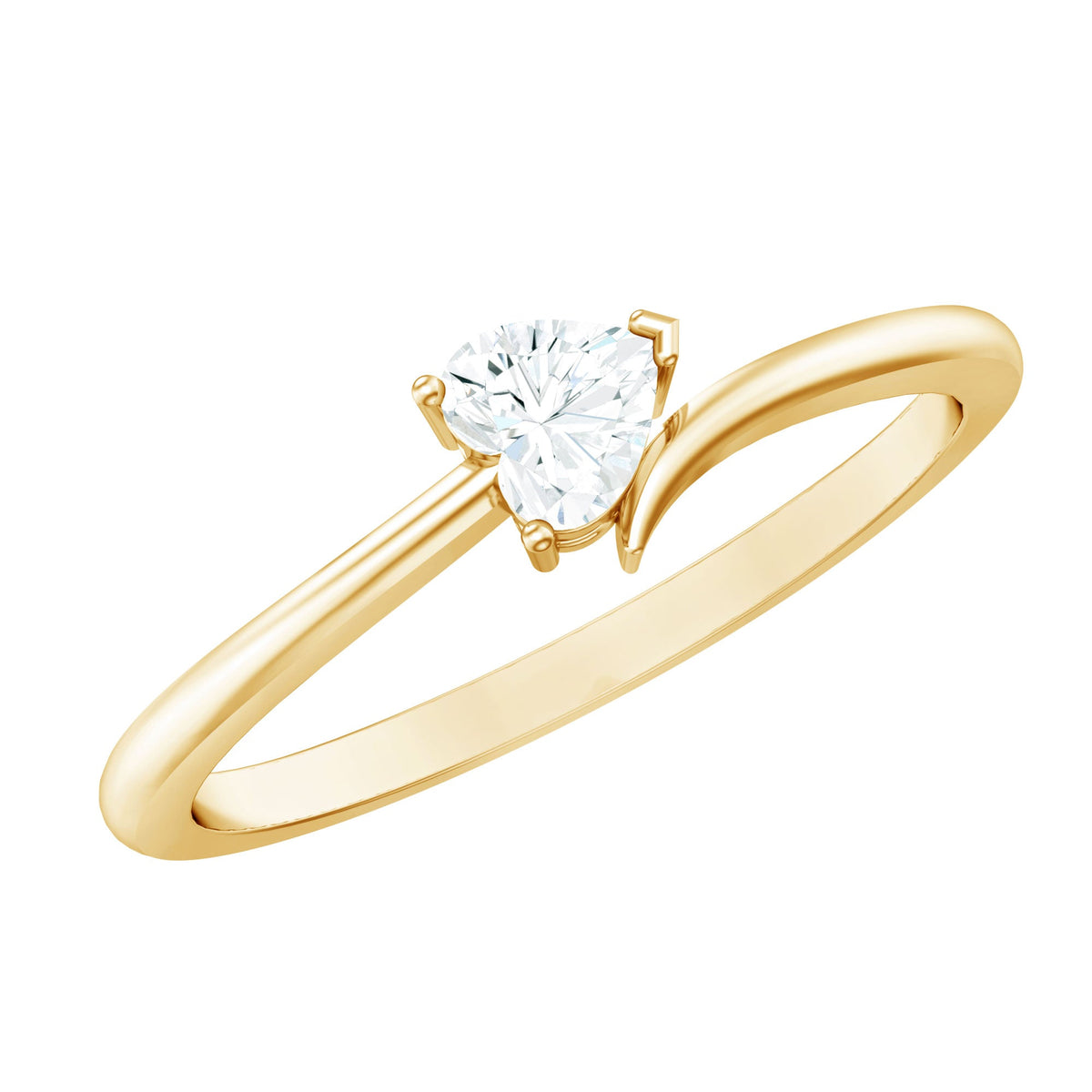 Heart Shaped Moissanite Dainty Promise Ring for Her