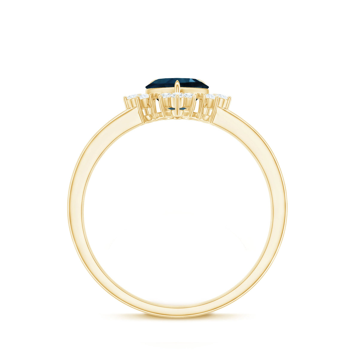 2 Carat Heart London Blue Topaz Engagement Ring with Diamond