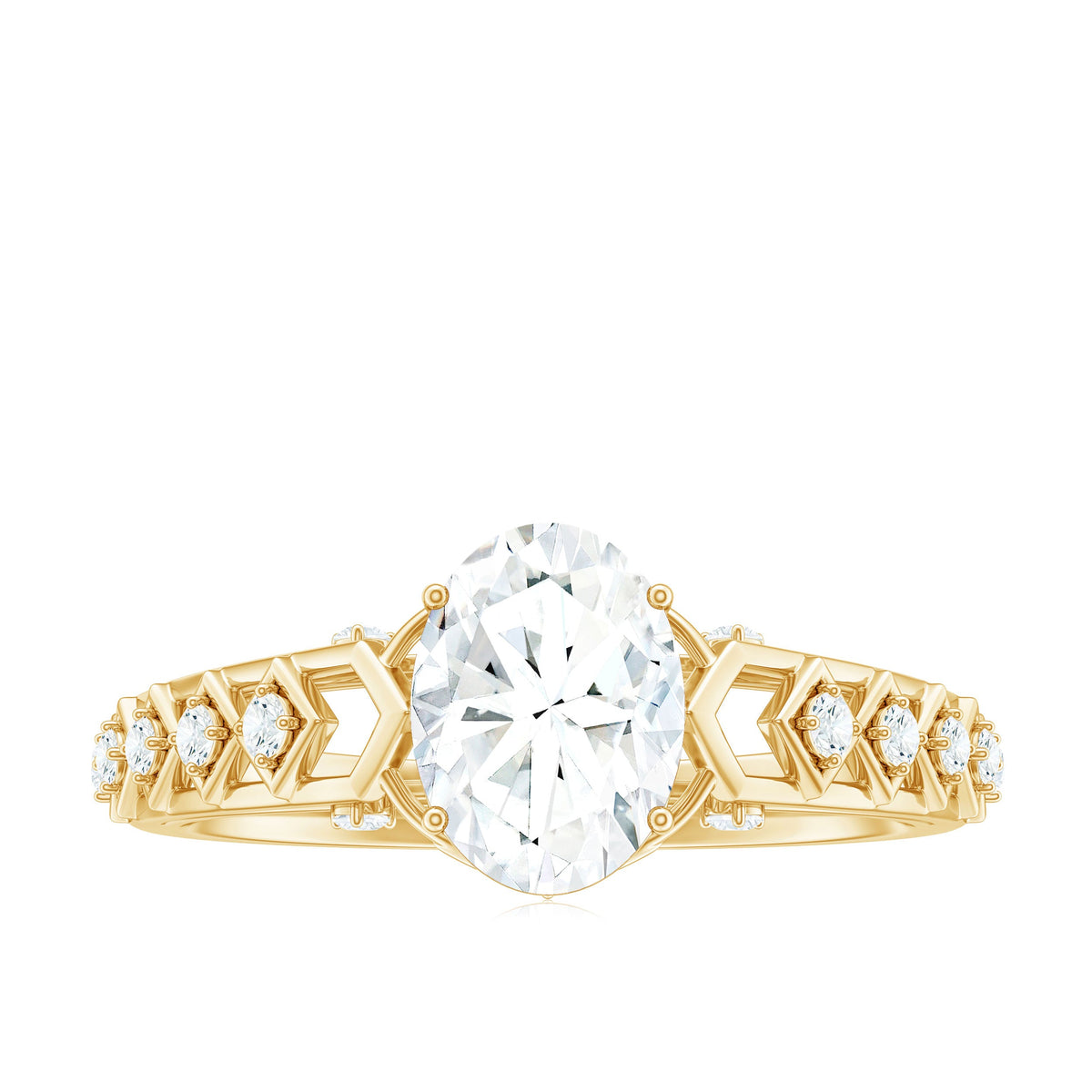 1.2 Carat Oval Cut Moissanite Solitaire Engagement Ring