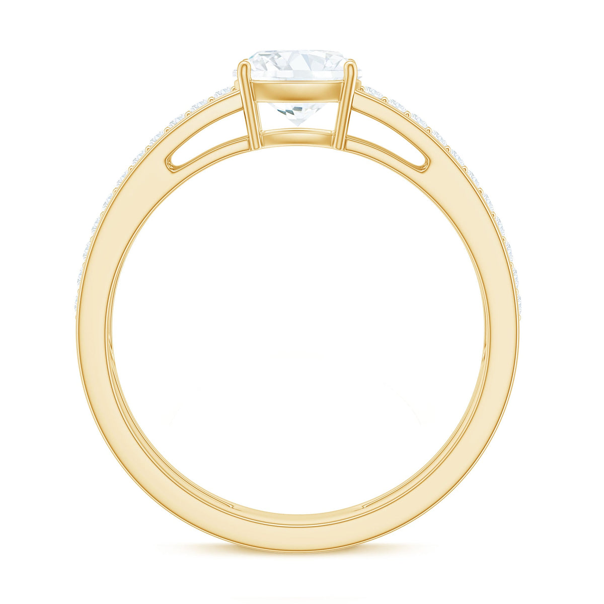 1.7 Carat Certified Moissanite Solitaire Double Band Engagement Ring