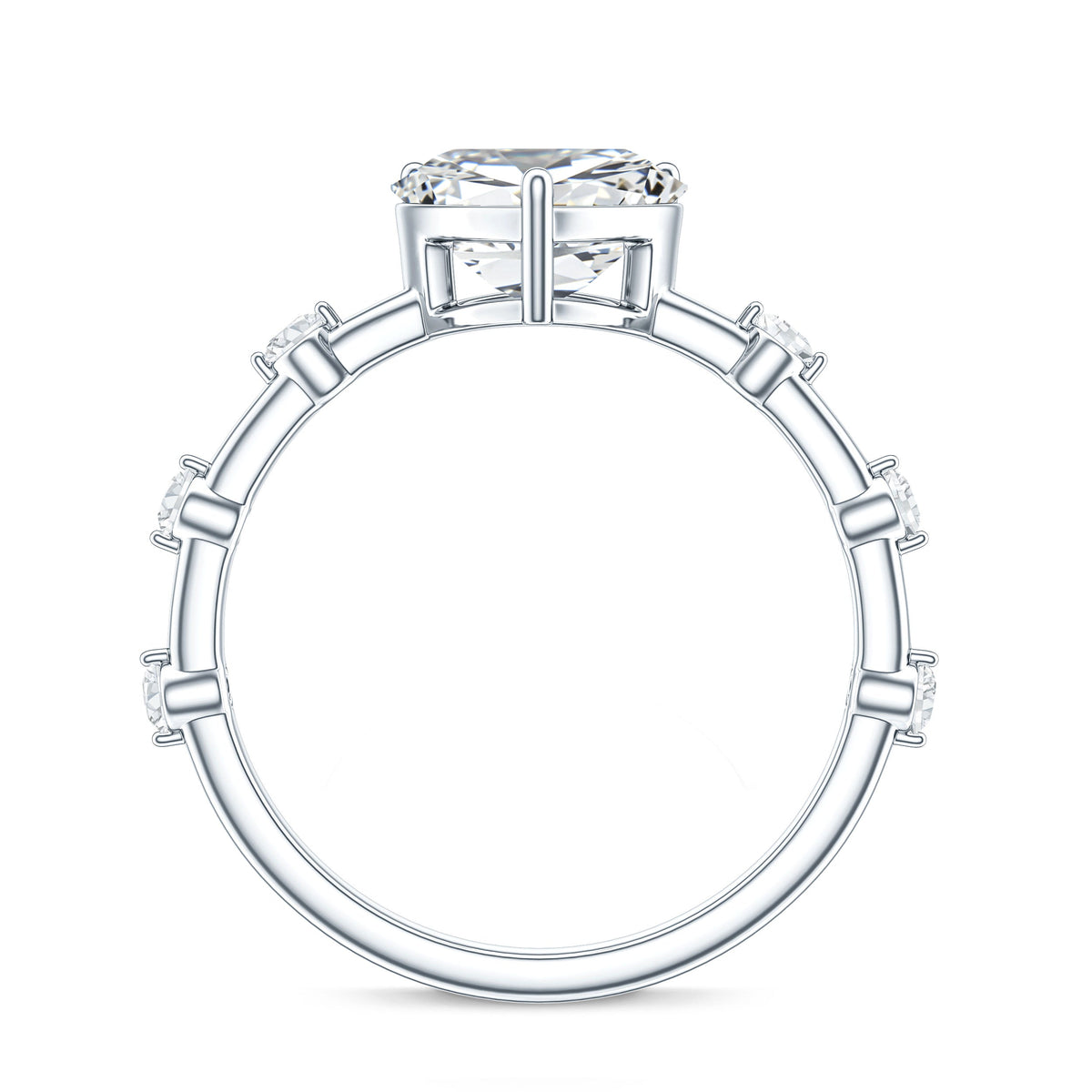 2 Carat Heart Shaped Moissanite Engagement Ring for Women