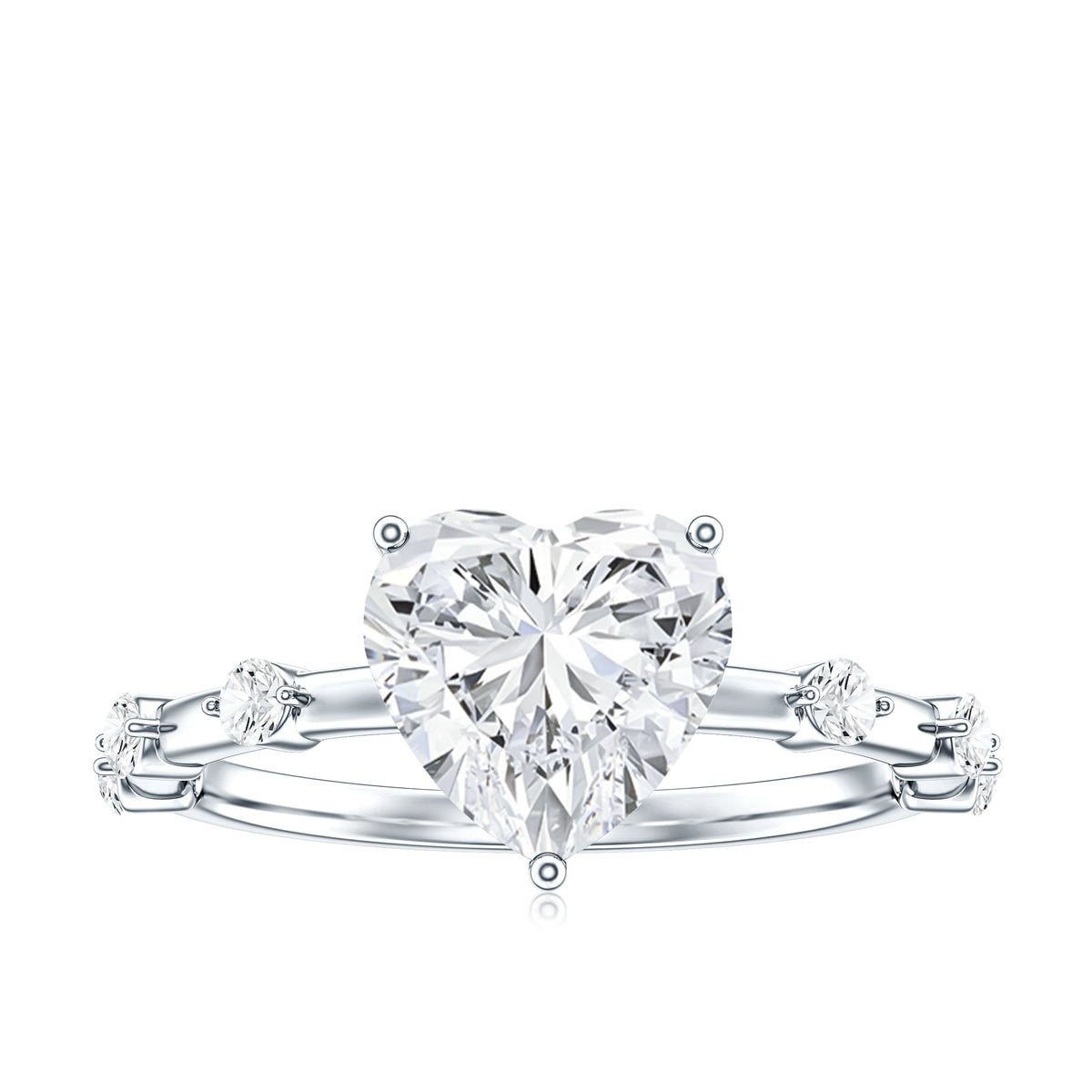 2 Carat Heart Shaped Moissanite Engagement Ring for Women