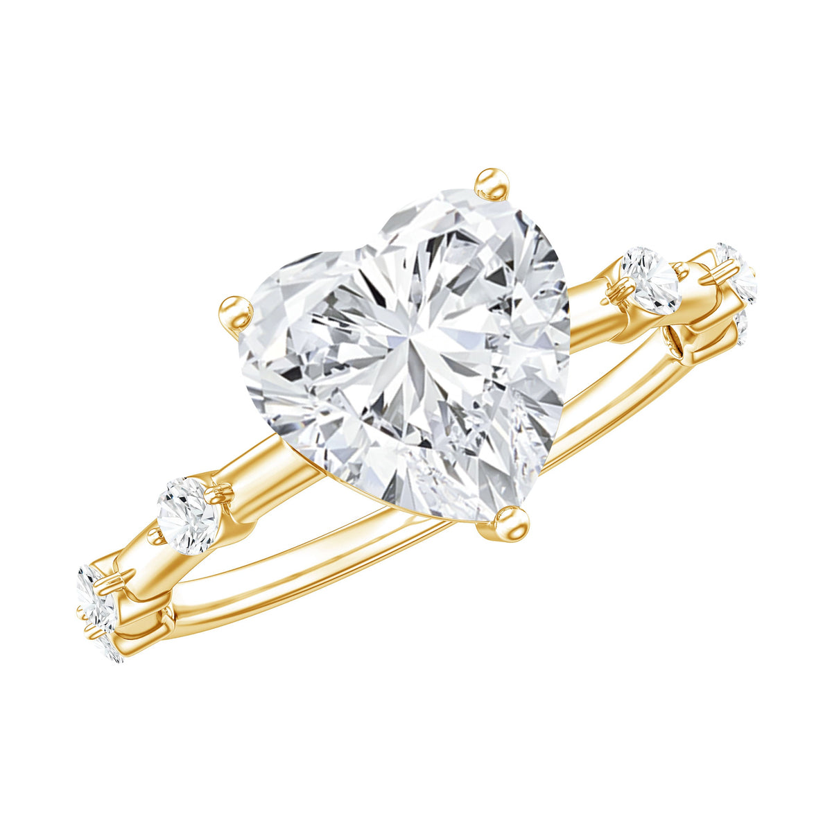 2 Carat Heart Shaped Moissanite Engagement Ring for Women