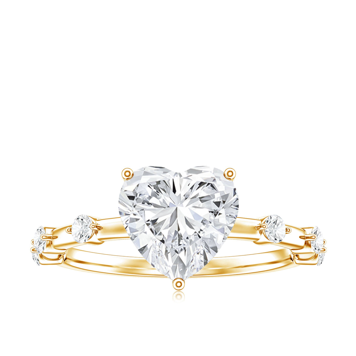 2 Carat Heart Shaped Moissanite Engagement Ring for Women