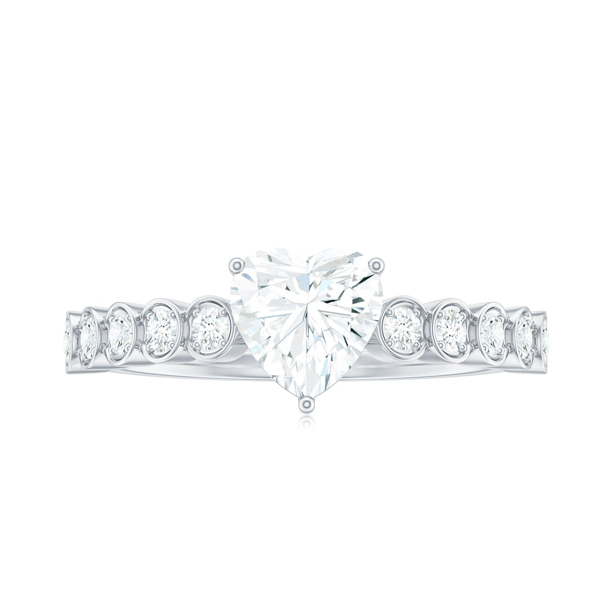 1.5 Carat Heart Shape Certified Moissanite Solitaire Engagement Ring