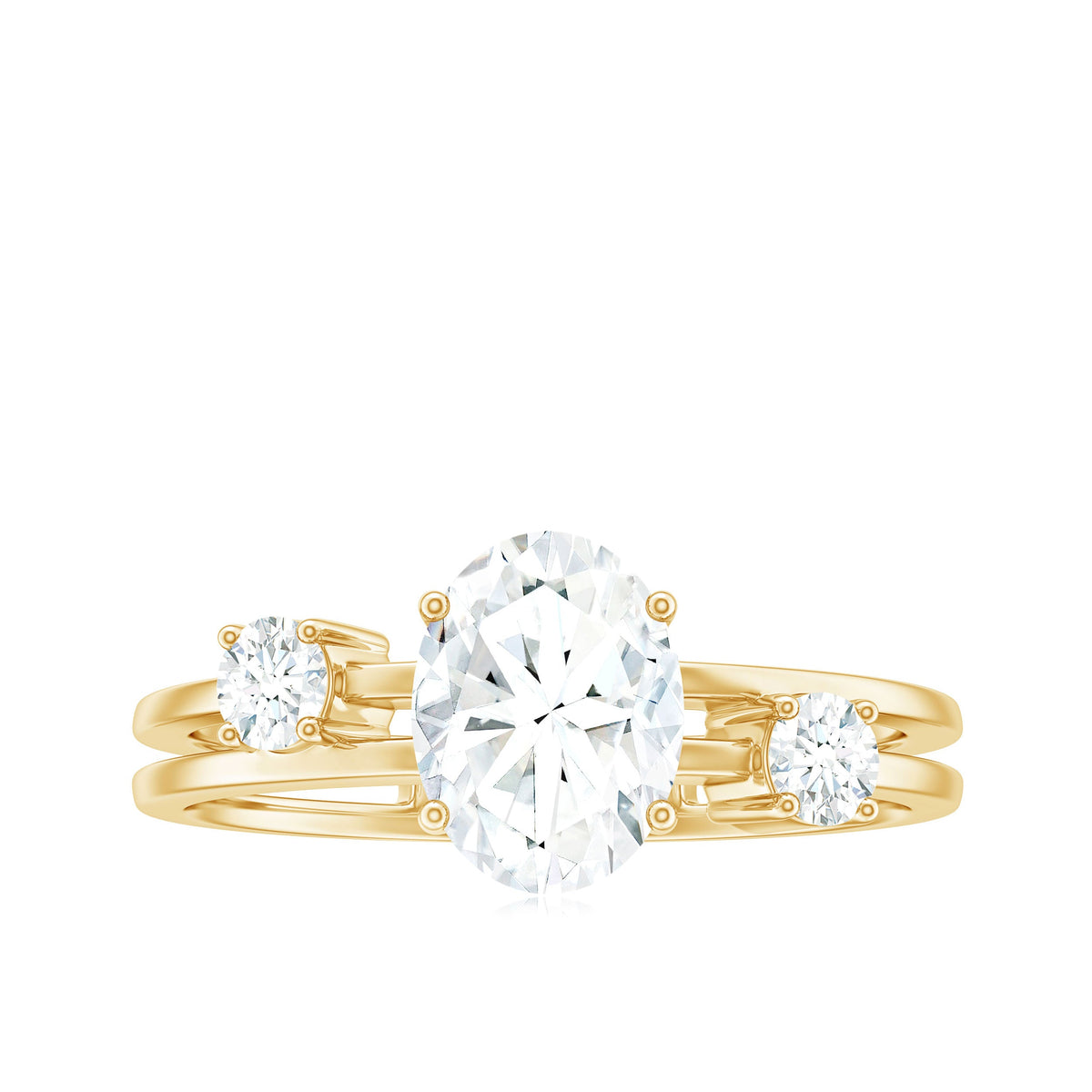 1 Carat Oval Cut Certified Moissanite Solitaire Engagement Ring