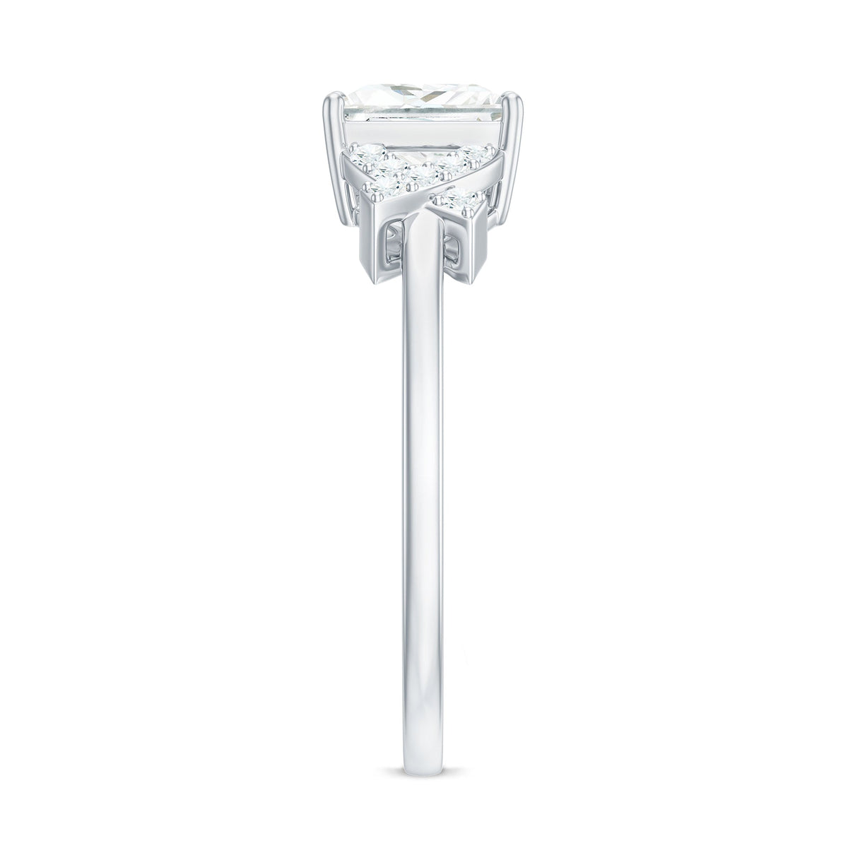 1 Carat Princess Cut Moissanite Solitaire Engagement Ring