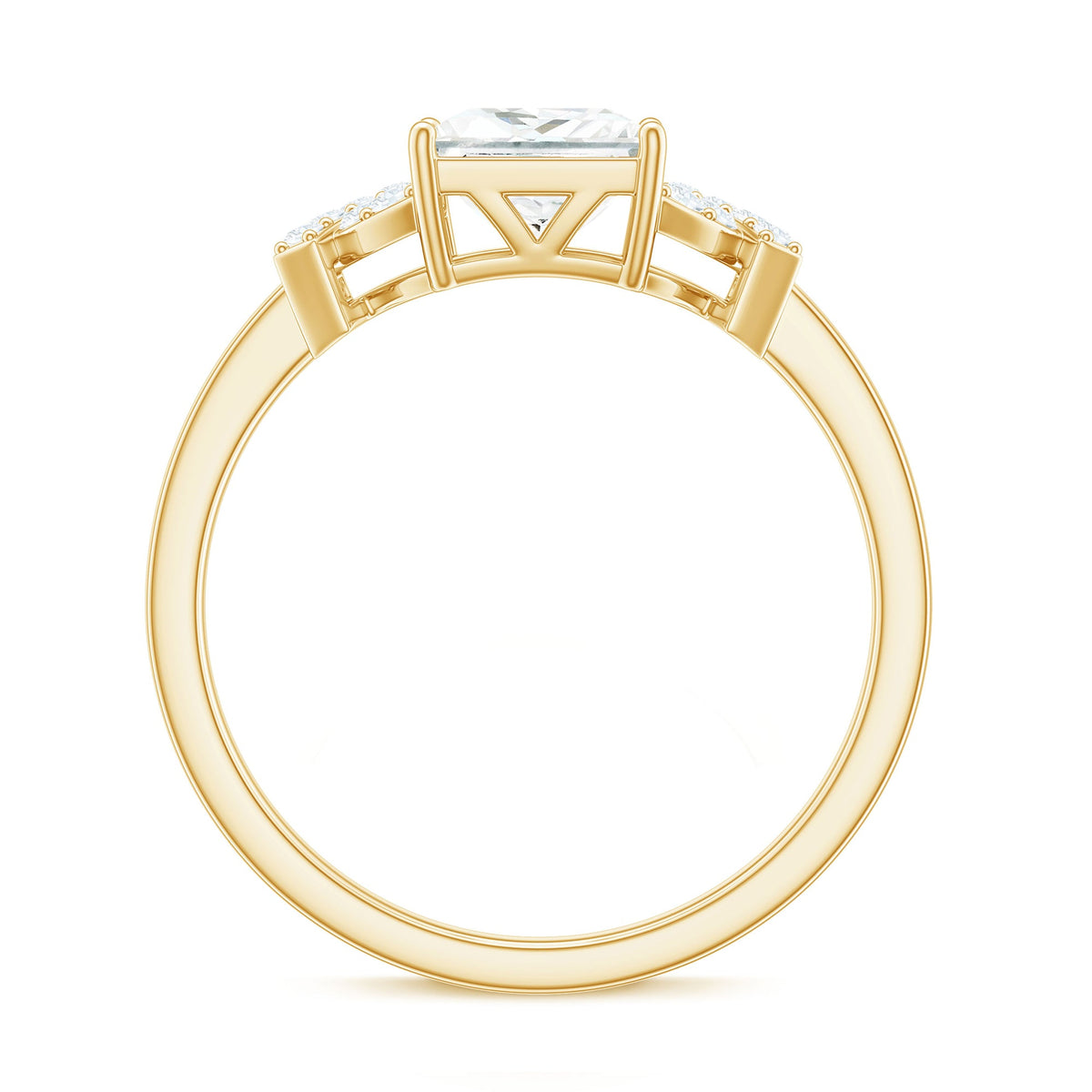 1 Carat Princess Cut Moissanite Solitaire Engagement Ring