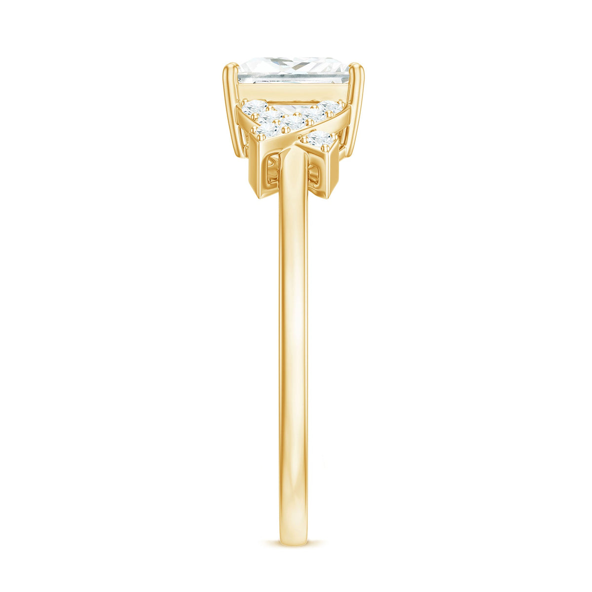 1 Carat Princess Cut Moissanite Solitaire Engagement Ring