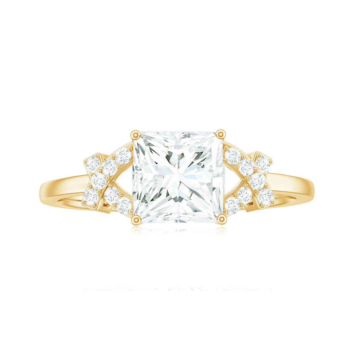 1 Carat Princess Cut Moissanite Solitaire Engagement Ring