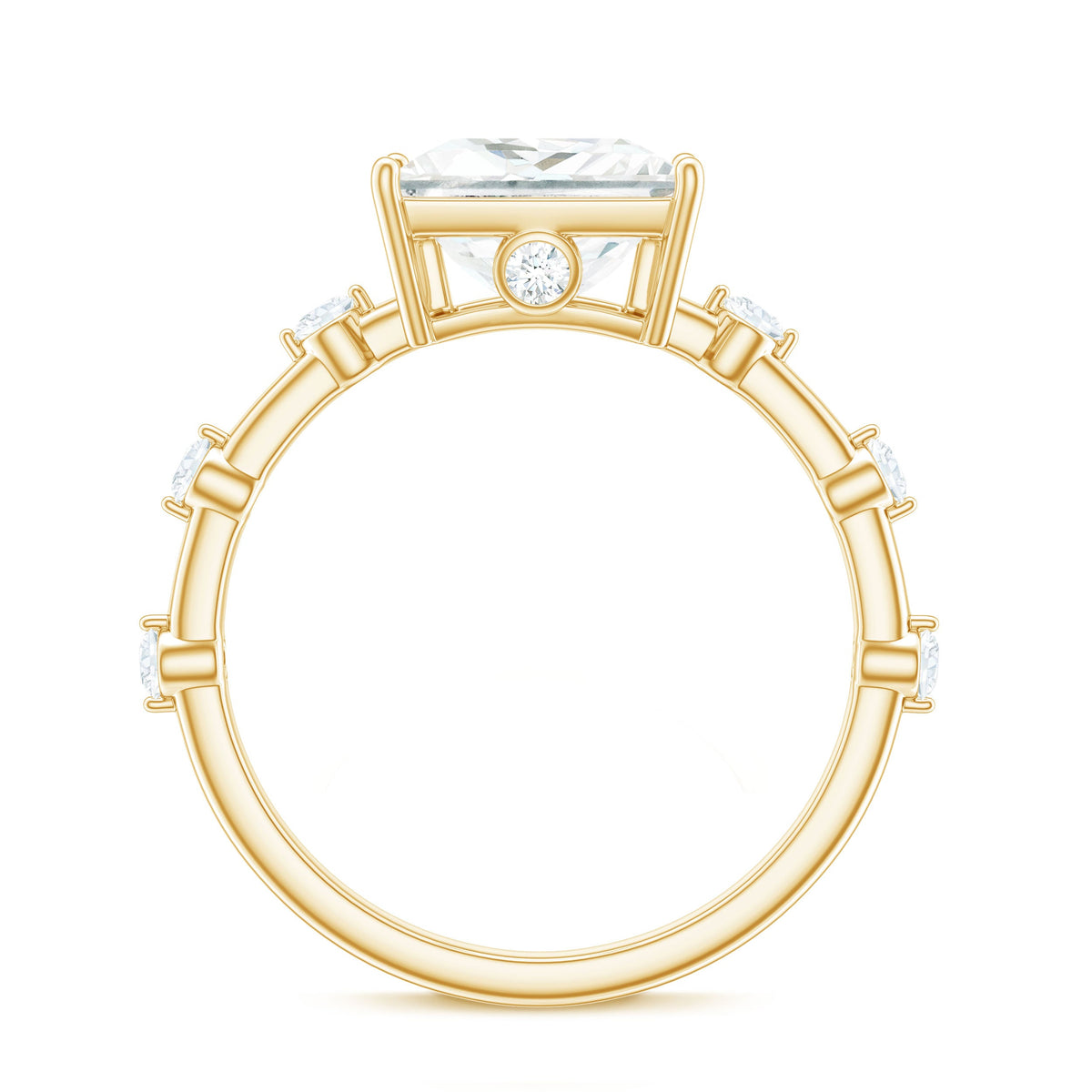 3 Carat Certified Princess Cut Moissanite Solitaire Engagement Ring
