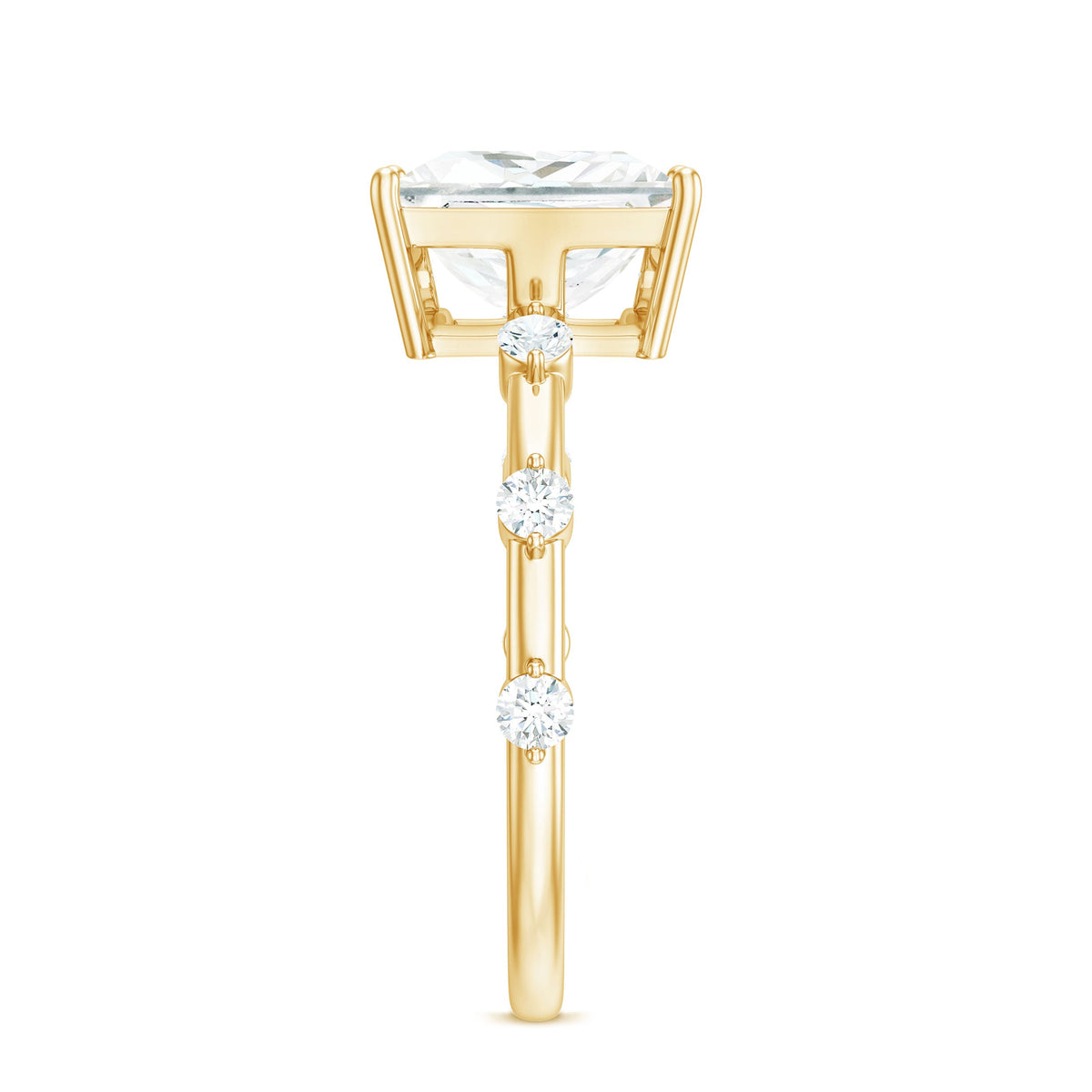 3 Carat Certified Princess Cut Moissanite Solitaire Engagement Ring