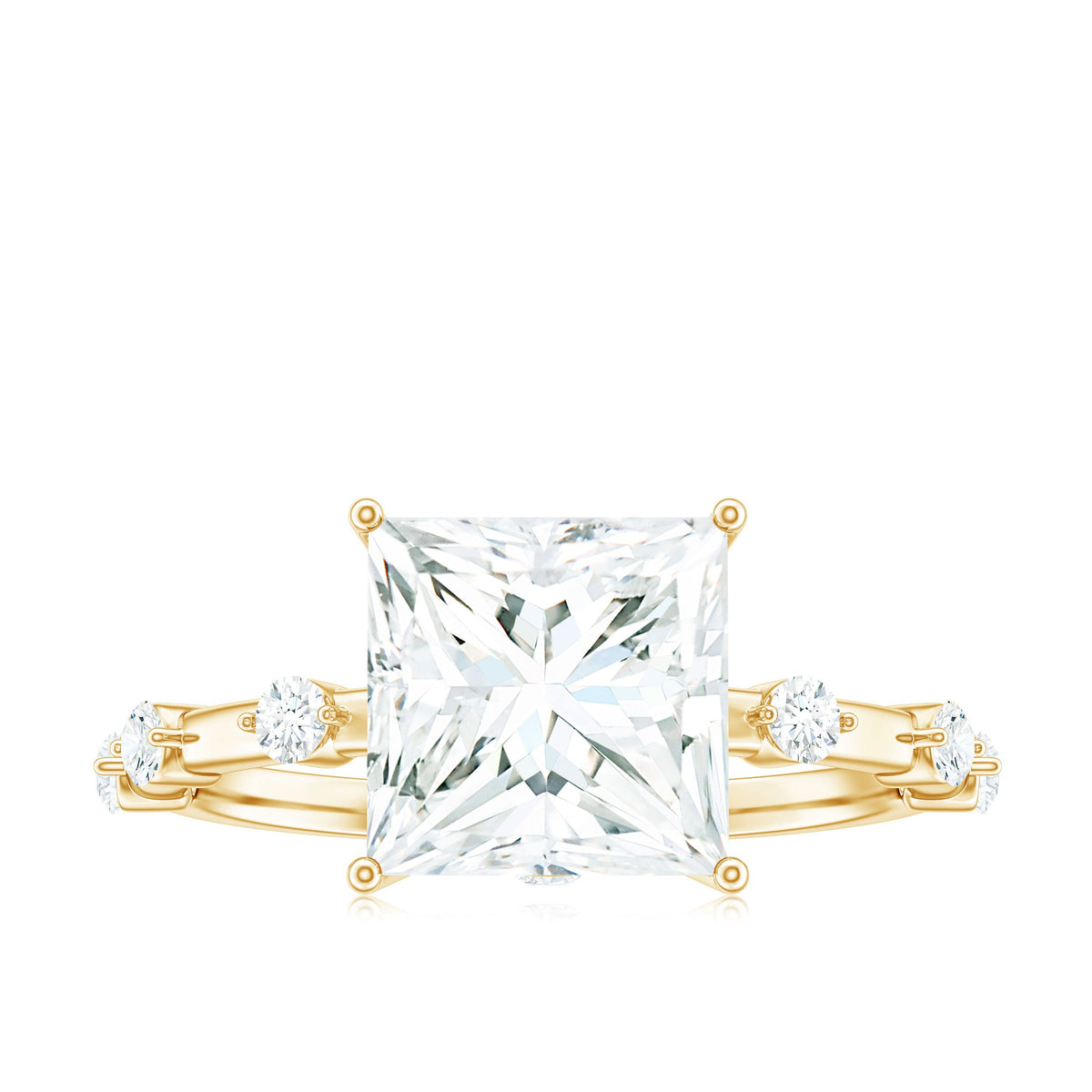 3 Carat Certified Princess Cut Moissanite Solitaire Engagement Ring