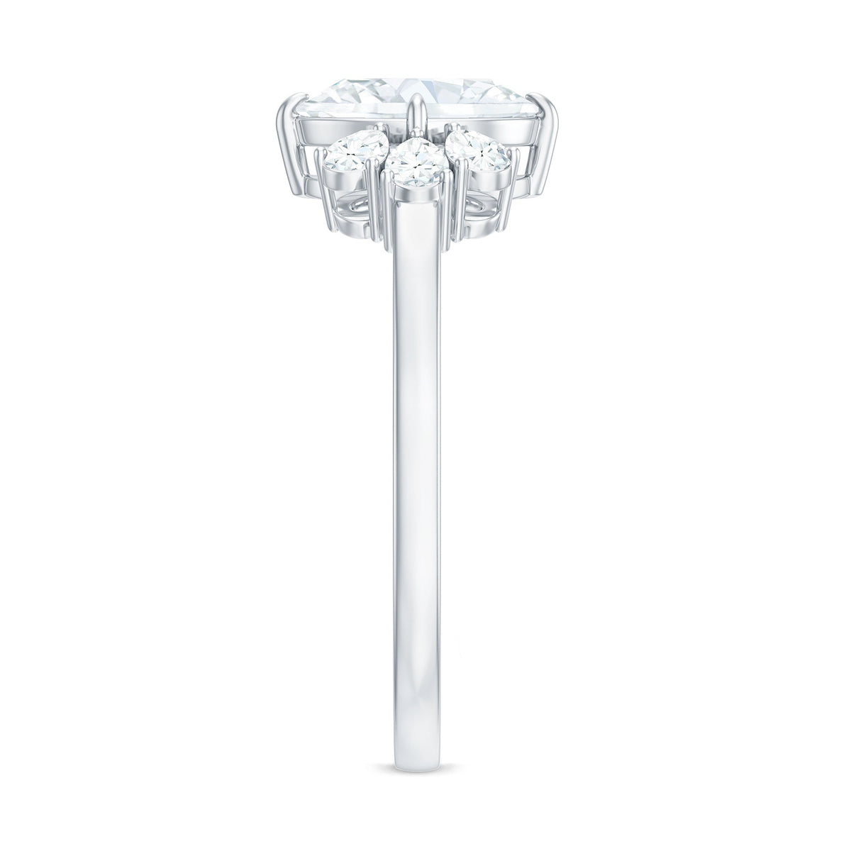 1.2 Carat Oval Cut Moissanite Designer Engagement Ring