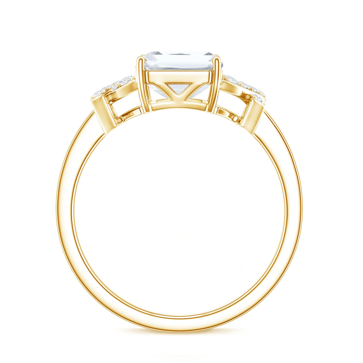 2.8 Carat Emerald Cut Certified Moissanite Solitaire Engagement Ring