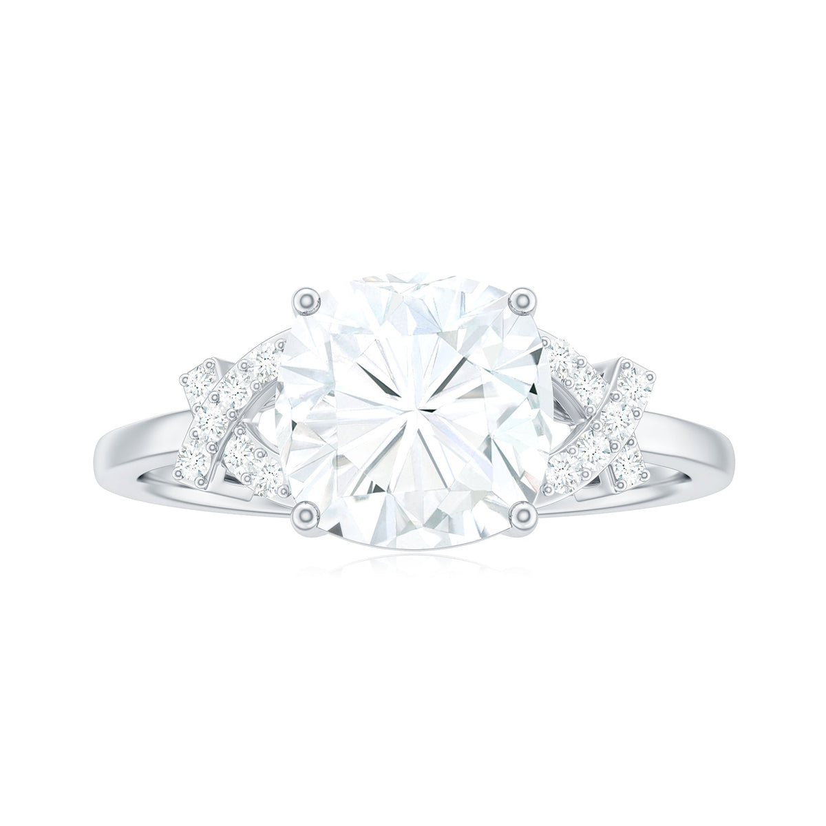 3 Carat Cushion Cut Moissanite Solitaire Engagement Ring for Women
