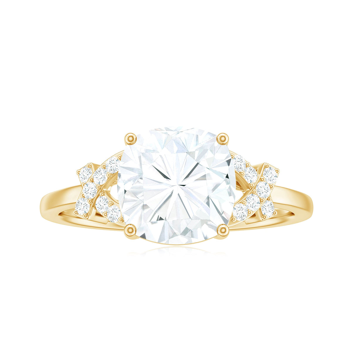 3 Carat Cushion Cut Moissanite Solitaire Engagement Ring for Women