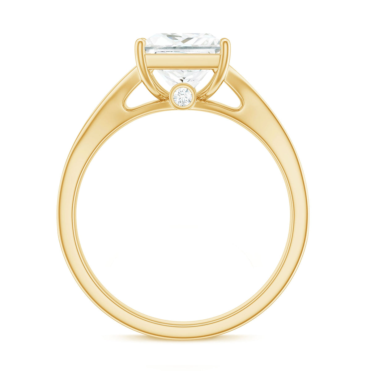 3 Carat Princess Cut Moissanite Solitaire Engagement Ring with Split Shank